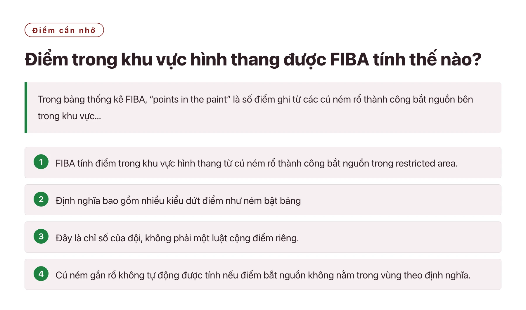 Điểm trong khu vực hình thang được FIBA tính thế nào?——全文要点速览